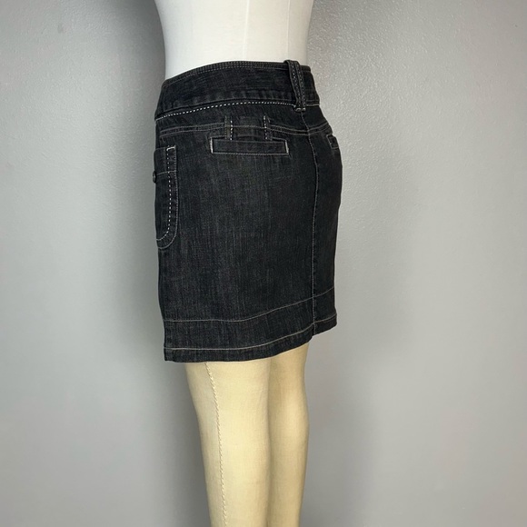 Ann Taylor Women’s Jeans Skirt Size 8 Vintage Black Cotton - Picture 3 of 13